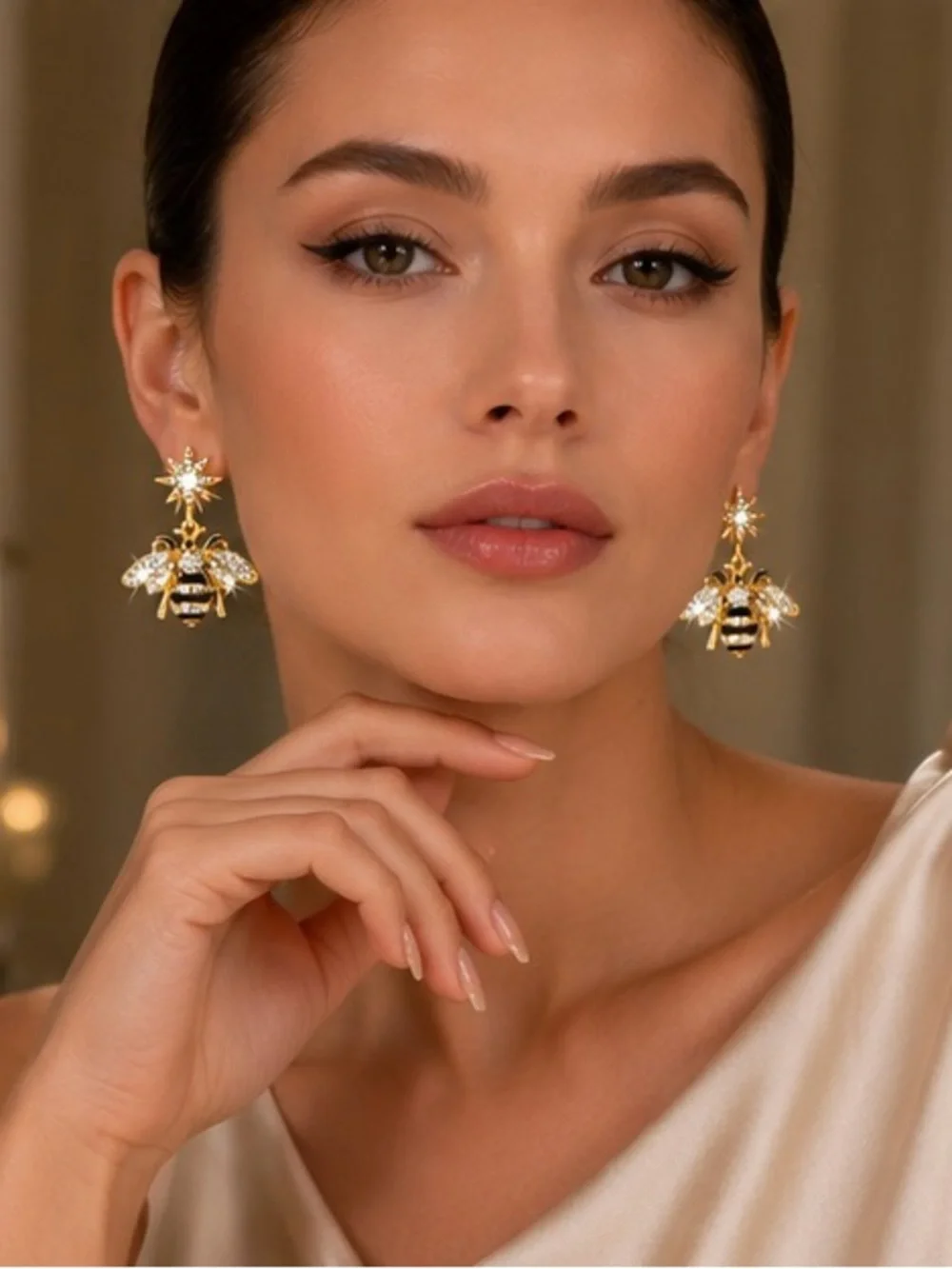 Gold Bee Drop Earrings - Women's Fashion Jewelry NWOT